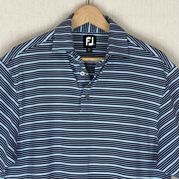 FootJoy~Men’s Striped Performance Golf‎ Polo~Sz M - Picture 2 of 12